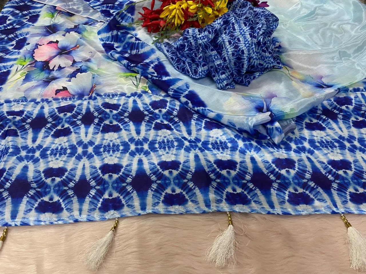 Soft Silk Digital Printed Saree With Blouse Piece