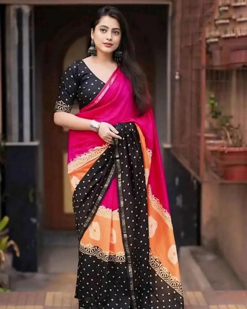Soft Silk Digital Printed Saree With Blouse Piece