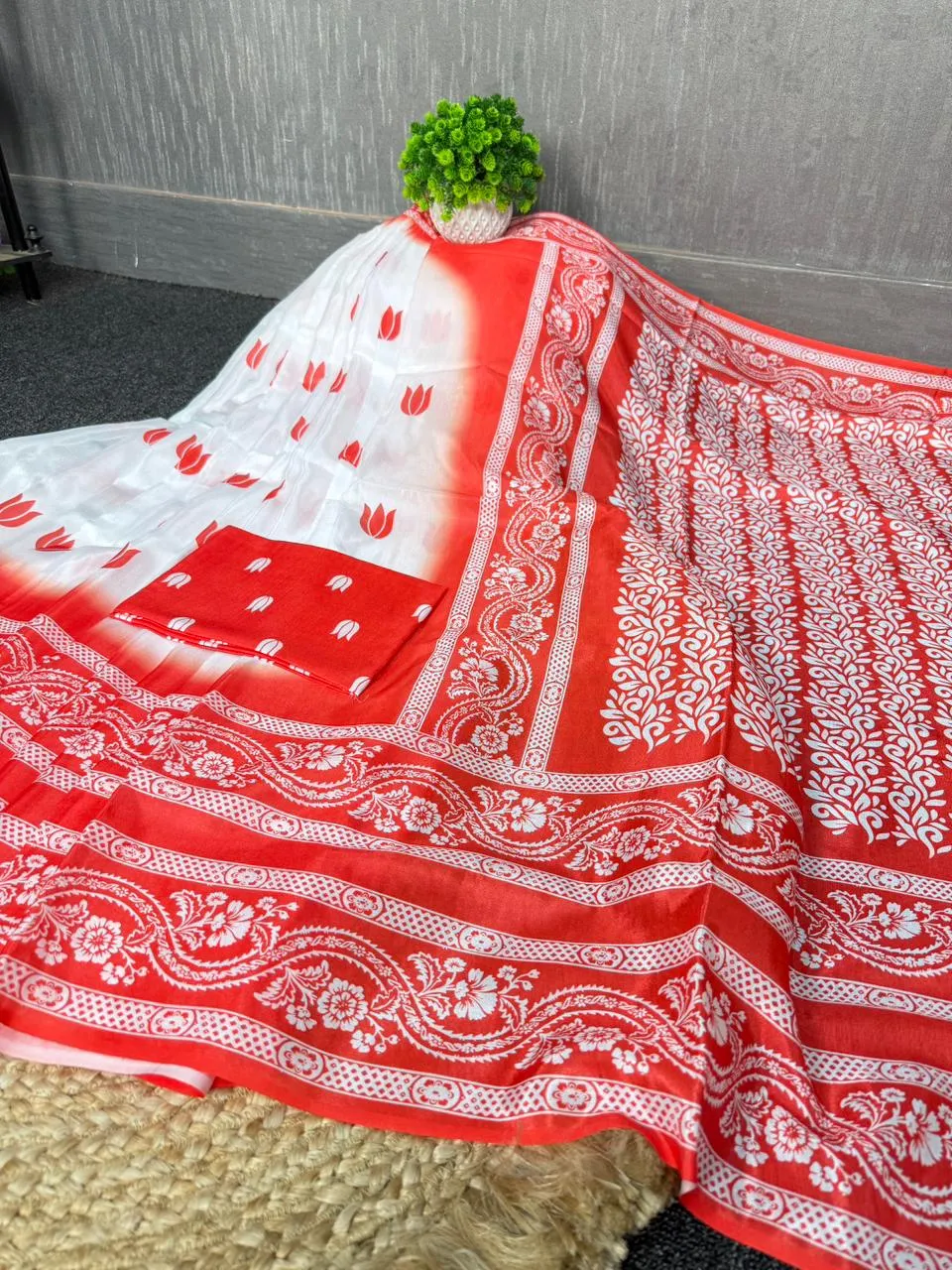 Soft Silk Digital Printed Saree With Blouse Piece