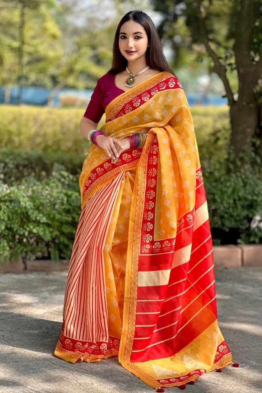 Soft Silk Digital Printed Saree With Blouse Piece
