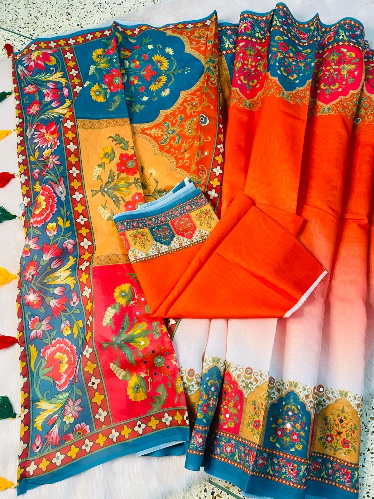 Soft Silk Digital Printed Saree With Blouse Piece