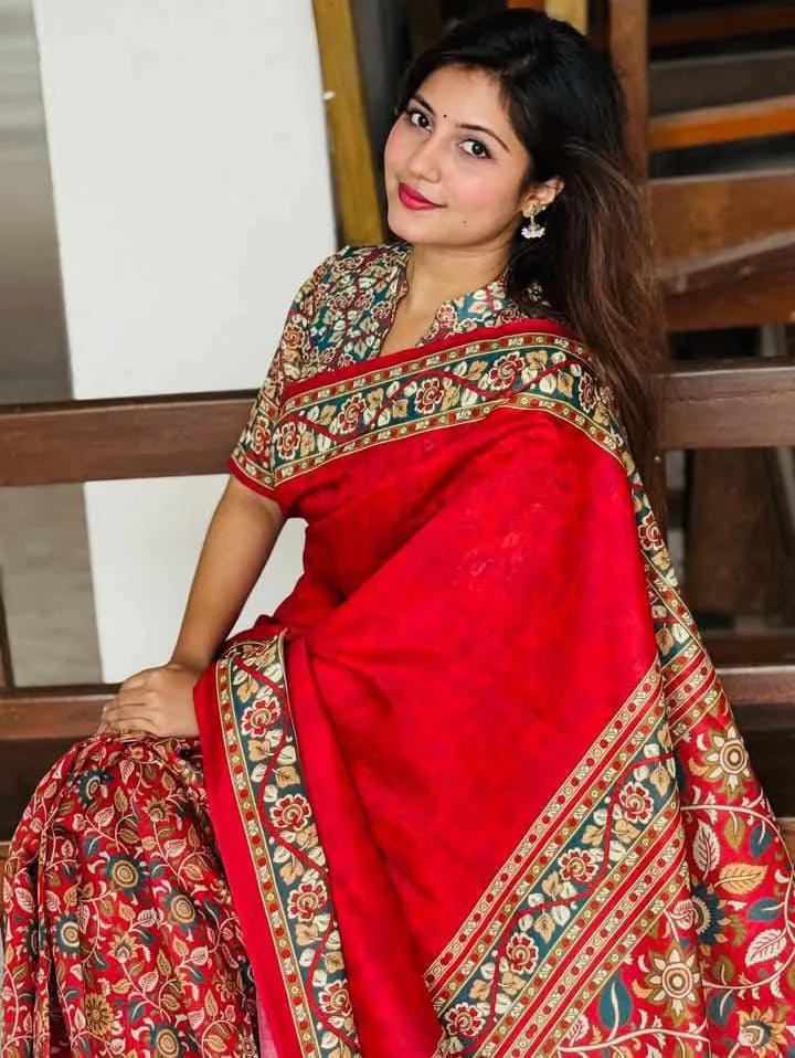Soft Silk Digital Printed Saree With Blouse Piece