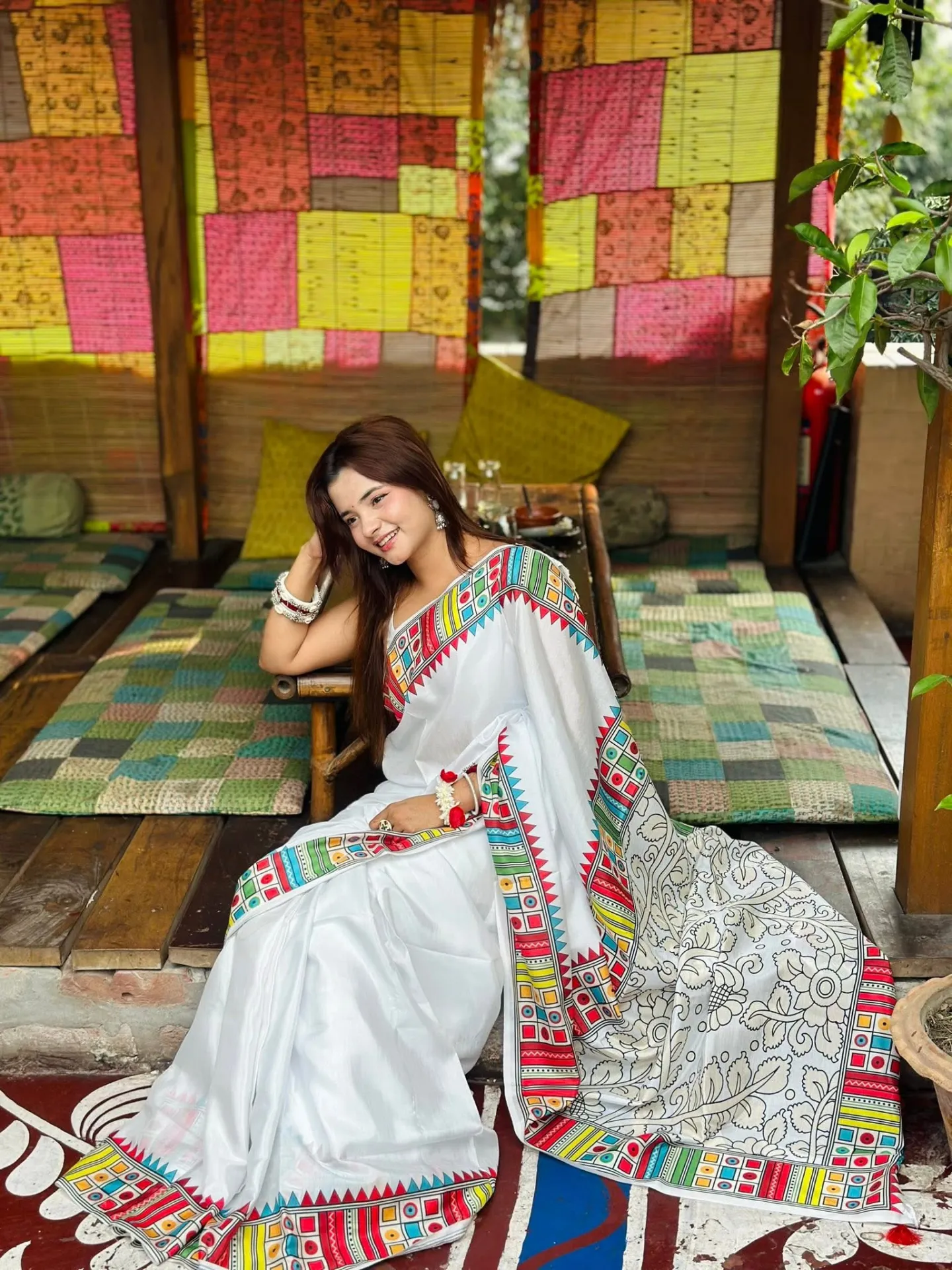 Soft silk digital printed Saree with blouse piece